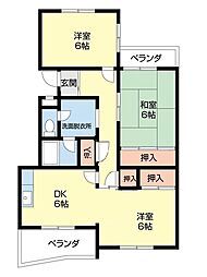 西浜グリーンハイツ 2LDKの間取図画像