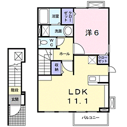 アバカス・榎原 1LDKの間取図画像