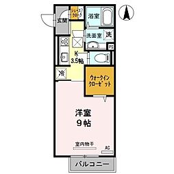 ブリオーソ今福 1Kの間取図画像