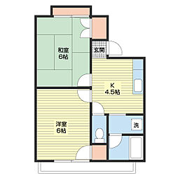 セイワハイツ 2Kの間取図画像