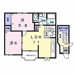 メゾン・ドーレ3 2LDKの間取図画像