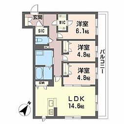 BEREO広瀬 3LDKの間取図画像