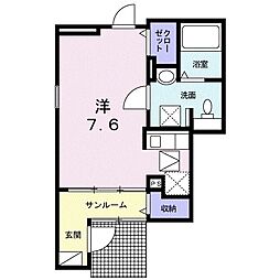 セトル・コンチェルト ワンルームの間取図画像