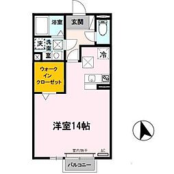 ソレアードi ワンルームの間取図画像