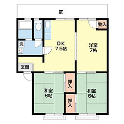 グリーンハイツヒロ 3DKの間取図画像