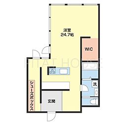 プラザパルビル ワンルームの間取図画像