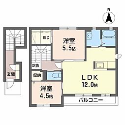 アルコイリス小二里 2LDKの間取図画像