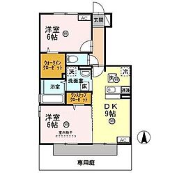 サンシャインB 2DKの間取図画像