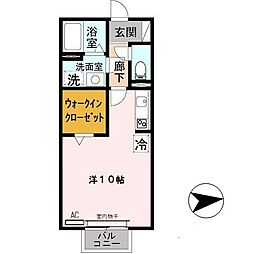 モナリエan ワンルームの間取図画像
