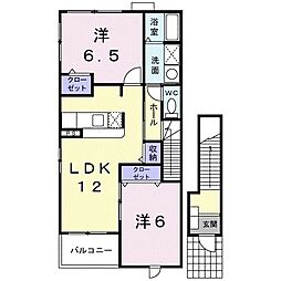 グラースアンジュ2 2LDKの間取図画像