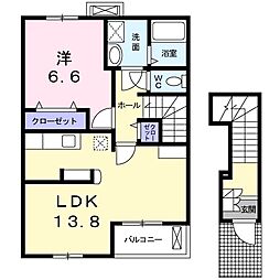 エリタージュ 1LDKの間取図画像