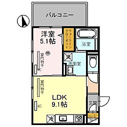 D-roomN.K2 1LDKの間取図画像