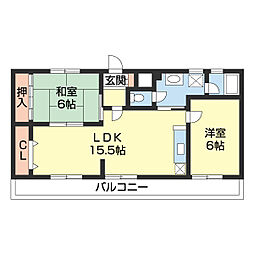 カサ・デありたか 3DKの間取図画像