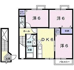 メゾン・ドゥ・アンフィニ 3DKの間取図画像