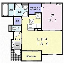 ヴィラ アネラ 1LDKの間取図画像