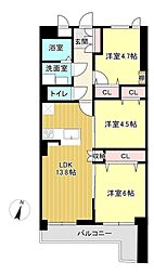 警固ハウス 3LDKの間取図画像