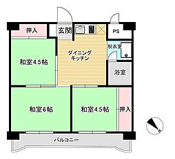チサンマンション天神3 3DKの間取図画像