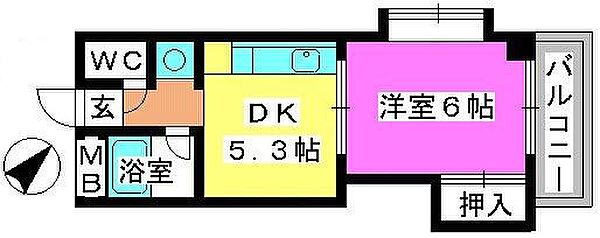 青柳21 ｜福岡県福岡市南区高宮3丁目(賃貸マンション1DK・2階・28.27㎡)の写真 その2