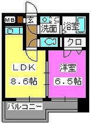 クラシカル大手門 ｜福岡県福岡市中央区大手門2丁目(賃貸マンション1LDK・6階・35.55㎡)の写真 その2