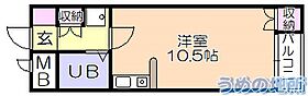 ジョグ六ツ門南 105 ｜ 福岡県久留米市梅満町（賃貸マンション1R・1階・26.24㎡） その2