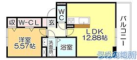 フリーデン国分 302 ｜ 福岡県久留米市国分町（賃貸アパート1LDK・3階・44.33㎡） その2