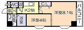 エスペランサ壱番館 605 ｜ 福岡県久留米市東町（賃貸マンション2K・6階・33.88㎡） その2