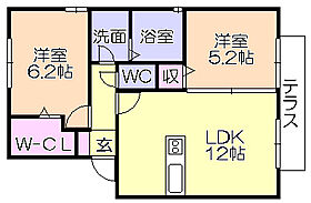 ウィズテリアA棟 101 ｜ 福岡県久留米市高良内町（賃貸アパート2LDK・1階・53.76㎡） その2