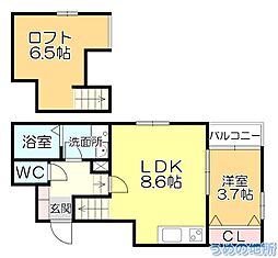 モアメゾン中央公園前 1LDKの間取図画像