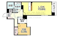 MARKSFORT花畑 1LDKの間取図画像