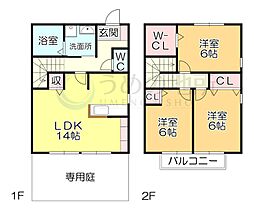 リビングタウン小森野参番館 3LDKの間取図画像