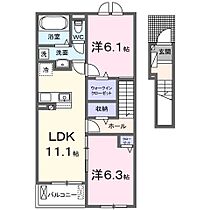 リデアル三川　Ｂ 203 ｜ 大分県大分市三川上３丁目3番2号（賃貸アパート2LDK・2階・58.60㎡） その2