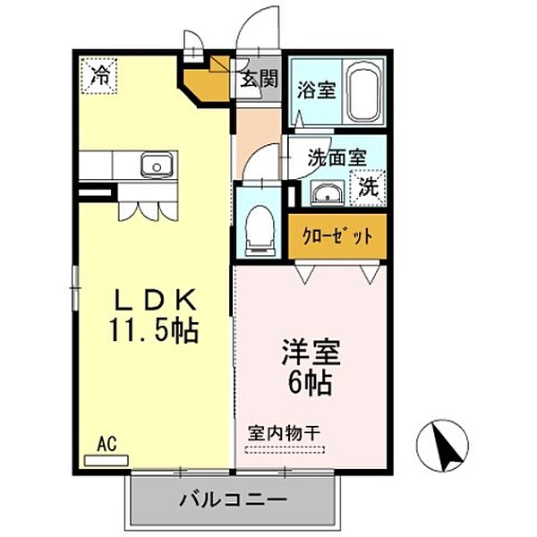 ルミエール3 206｜大分県大分市田中町３丁目(賃貸アパート1LDK・2階・40.29㎡)の写真 その2