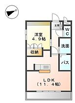 シャングリシーヌ 203 ｜ 大分県大分市大字木上477番1号（賃貸アパート1LDK・2階・40.00㎡） その2