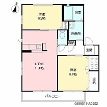 ディアスSAKAE　A棟 202 ｜ 大分県大分市賀来西２丁目2番37号（賃貸アパート2LDK・2階・58.57㎡） その2