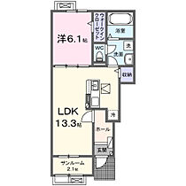 エアリーアンＫ　2 102 ｜ 大分県大分市大在浜１丁目（賃貸アパート1LDK・1階・50.01㎡） その2