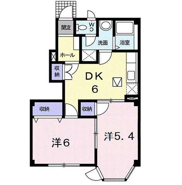 サンライト三屋　Ｂ棟 102｜大分県大分市大字猪野(賃貸アパート2DK・1階・45.00㎡)の写真 その2