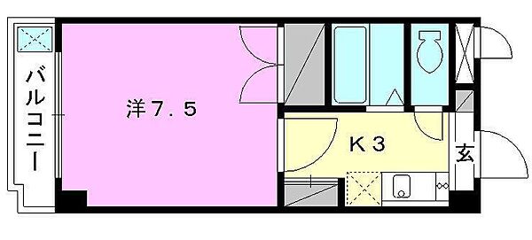 ジョイフル美沢 206 号室｜愛媛県松山市美沢1丁目(賃貸マンション1K・2階・24.22㎡)の写真 その2