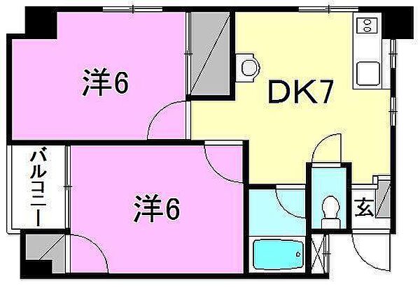 ビームス 403 号室｜愛媛県松山市余戸中2丁目(賃貸マンション2DK・4階・42.70㎡)の写真 その2