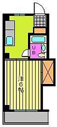 コーポ福原 1Kの間取図画像