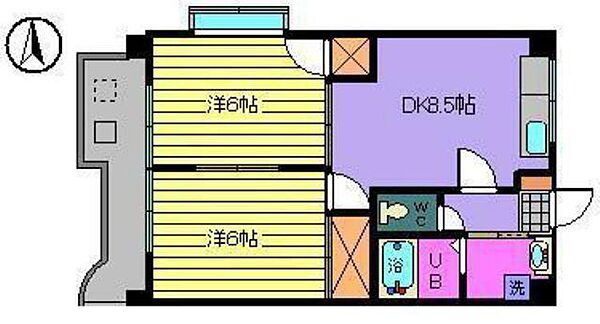 サザンコートＶ 502 号室｜愛媛県松山市北立花町(賃貸マンション2DK・5階・43.74㎡)の写真 その2