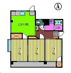 メゾンドコスモ 3LDKの間取図画像
