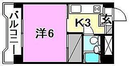 ジョイフルハウス 1Kの間取図画像