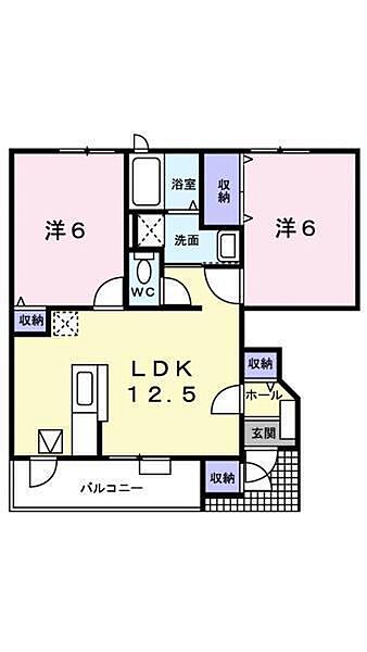 ソレアード（針田町） 102 号室｜愛媛県松山市針田町(賃貸アパート2LDK・1階・52.46㎡)の写真 その2