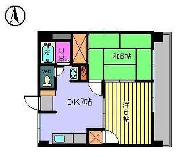 第77杉フラット 403 号室｜愛媛県松山市千舟町2丁目(賃貸マンション2DK・4階・40.32㎡)の写真 その2