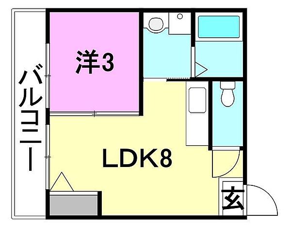 ピカデリーサーカス築山 302 号室｜愛媛県松山市築山町(賃貸マンション1LDK・3階・24.40㎡)の写真 その2