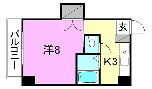 クレッシェンド 501 号室｜愛媛県松山市平和通1丁目(賃貸マンション1K・5階・25.30㎡)の写真 その2