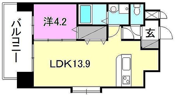 サザン ステラ 402 号室｜愛媛県松山市小坂3丁目(賃貸マンション1LDK・4階・39.04㎡)の写真 その2