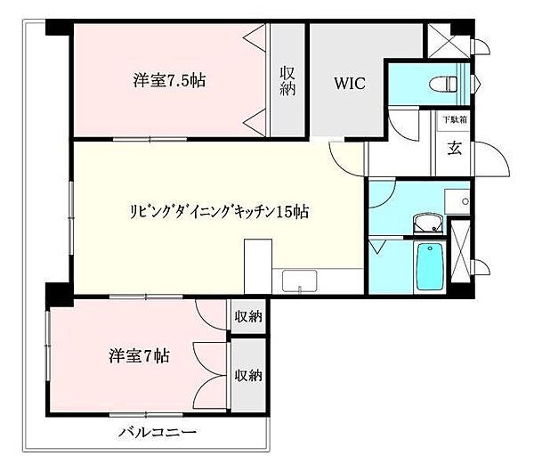 室町ハイツ 301 号室｜愛媛県松山市小栗1丁目(賃貸マンション2LDK・3階・71.32㎡)の写真 その2