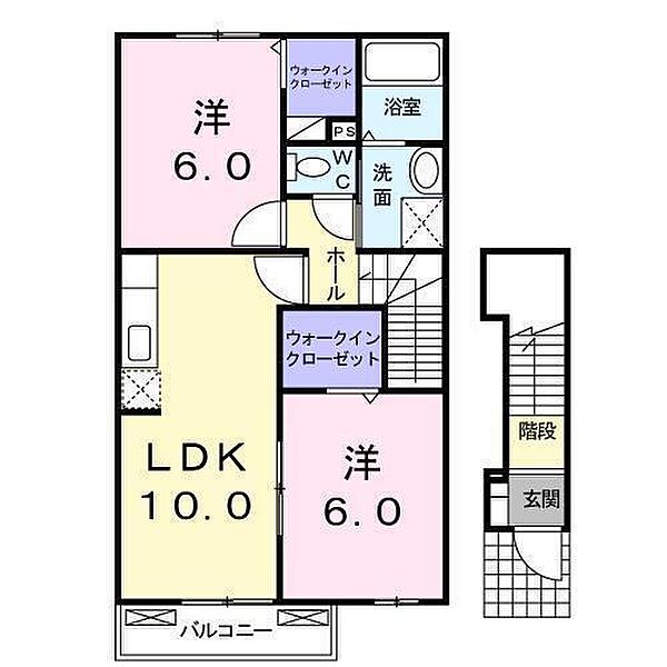 アプローズ・N 202 号室｜愛媛県松山市東垣生町(賃貸アパート2LDK・2階・54.85㎡)の写真 その2