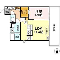 ＬＡＹＯＶＥＲ 103 号室 ｜ 愛媛県東温市南方（賃貸アパート1LDK・1階・42.04㎡） その2